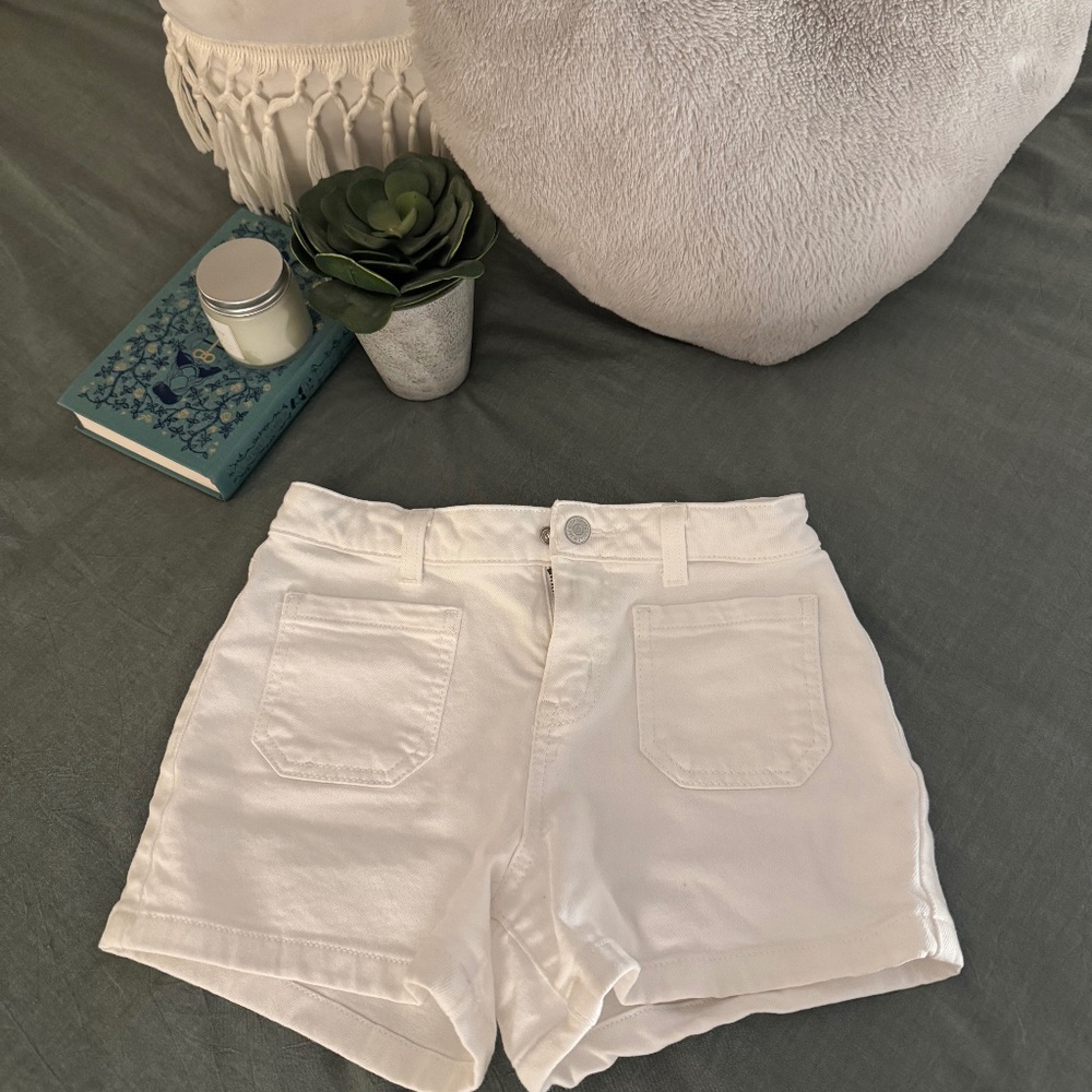 Kids White Jean Shorts